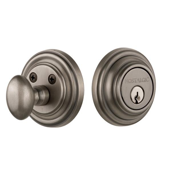 Nostalgic Warehouse CLA Single Cylinder Deadbolt Keyed Differently Classic in Antique Pewter